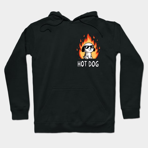 Hot Dog Sunglas Wiener Dog Hoodie by DoodleDashDesigns